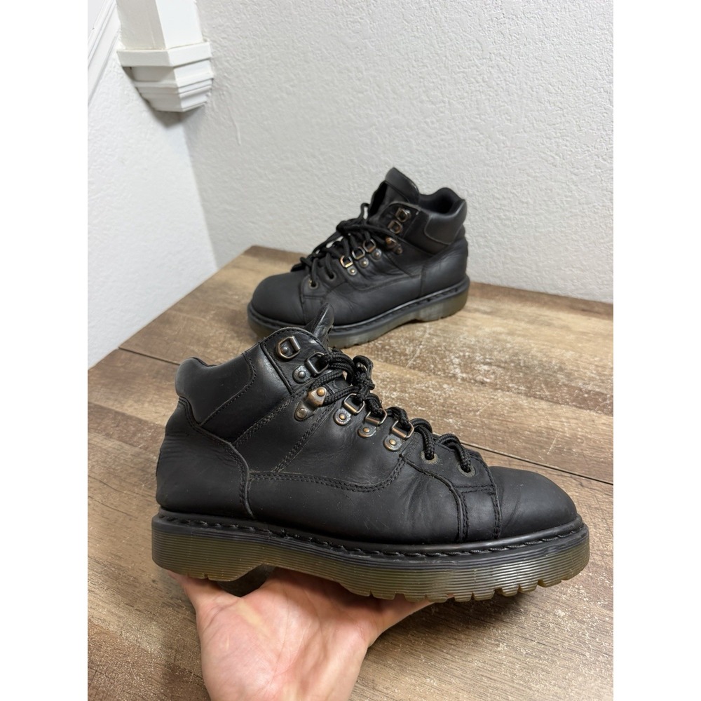 Dr. Martens Boots Mens 9 Black Ankle Leather Motorcycle Biker Combat England